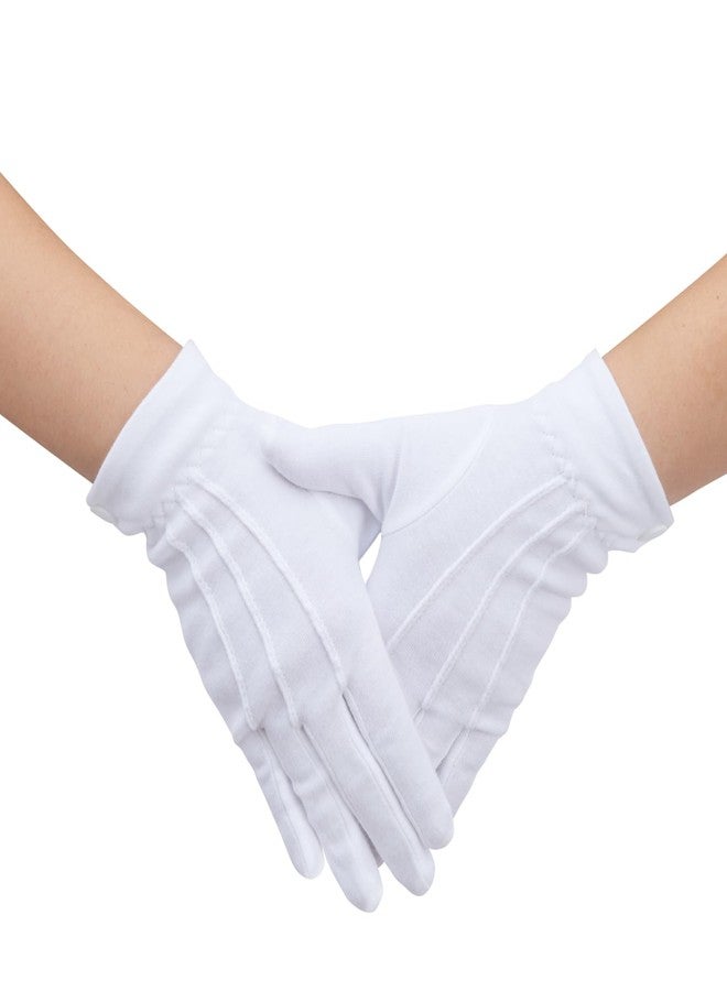 Vonokee White Uniform Gloves, Parade Costume Gloves, Formal Tuxedo Costume, Honor Guard Police Server Funeral Gloves - Image 1